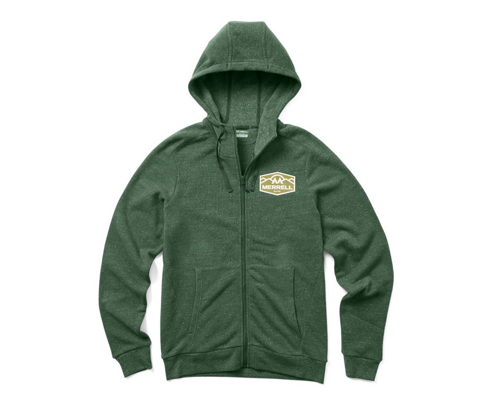 Merrell Jackets Green - Emblem Full Zip Hoody - Mens 40SGMVXOD
